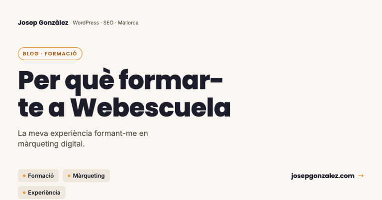 Per què formar-te a Webescuela