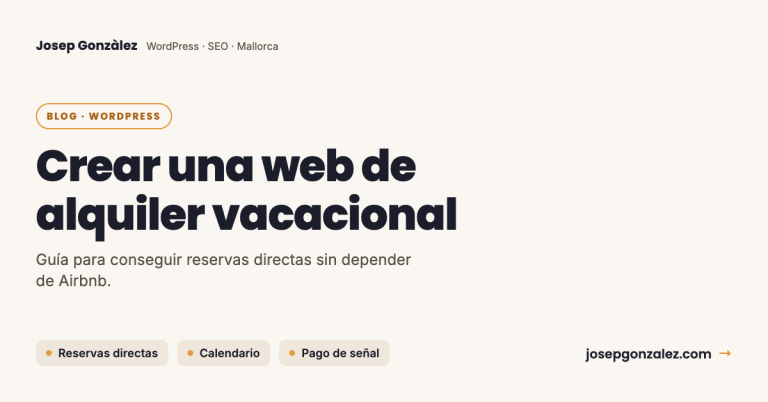 Crear una web de alquiler vacacional con reservas directas