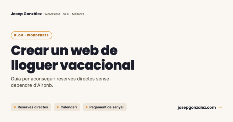 Crear un web de lloguer vacacional amb reserves directes